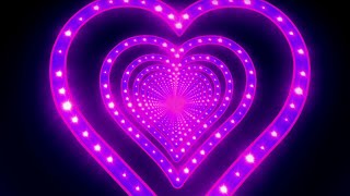 Neon Lights Love Heart Tunnel Purple Lights Hearts and Romantic Abstract Glow Particles