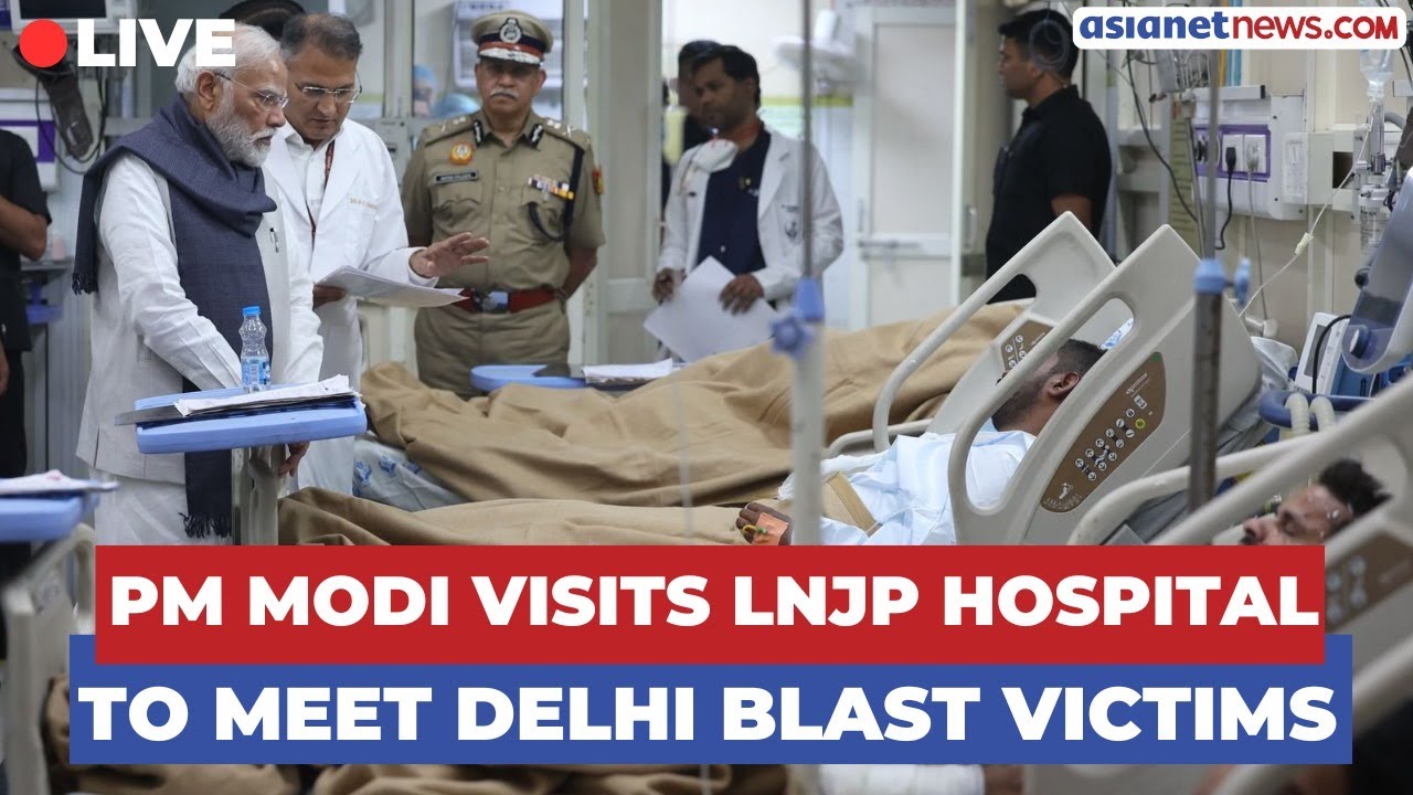 LIVE 🔴: PM Modi meets Delhi Red Fort blast victims at LNJP Hospital after returning from Bhutan