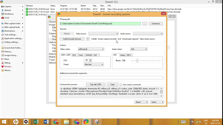 ShareX basic instructions for screen capture with audio