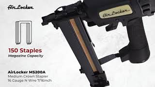 Air Locker MS200A 16 Gauge 'N' Wire 2 Inch Long Medium 7/16 Inch Crown Stapler