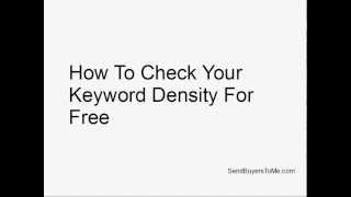 Keyword Density Tool