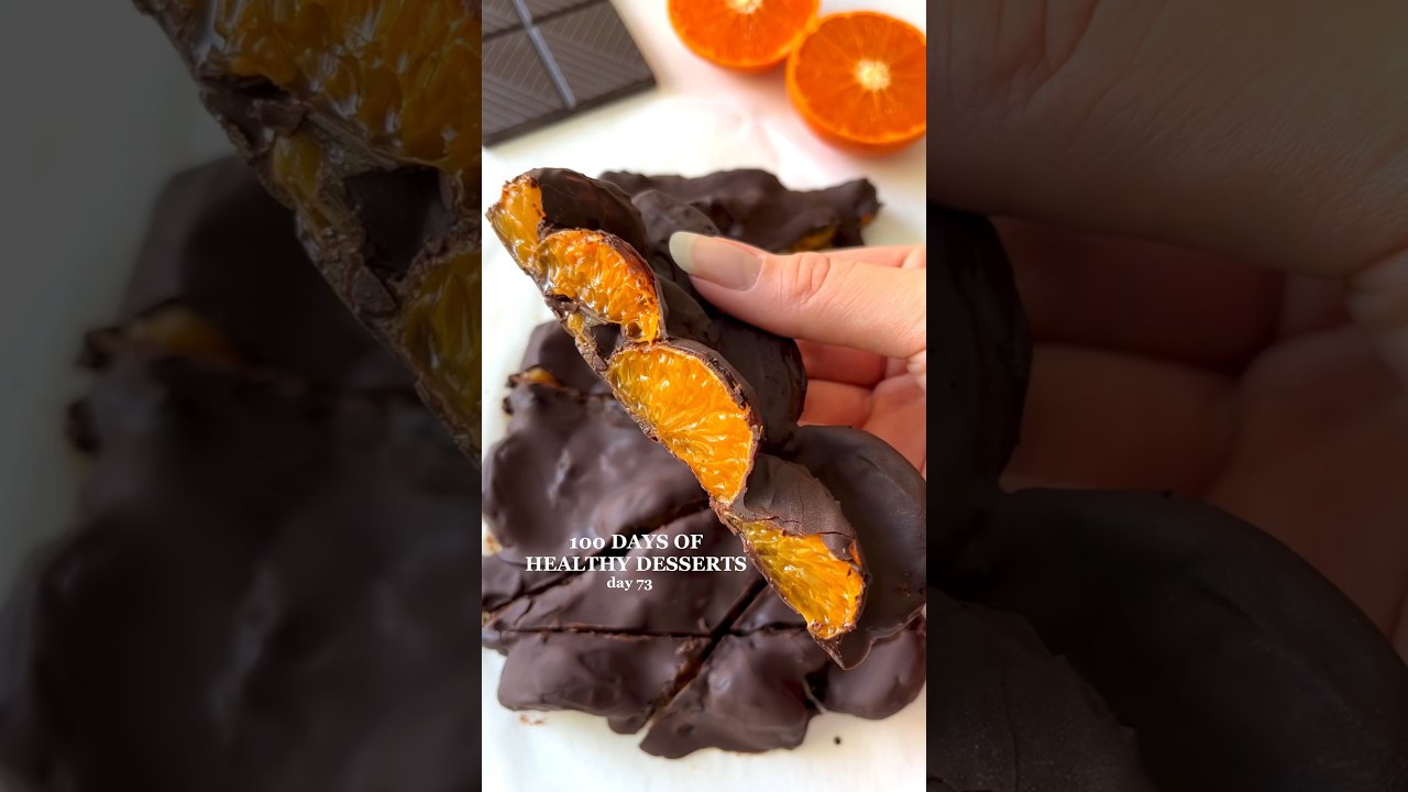 Healthy Dessert Idea: Mandarin Chocolate Bark🤩 