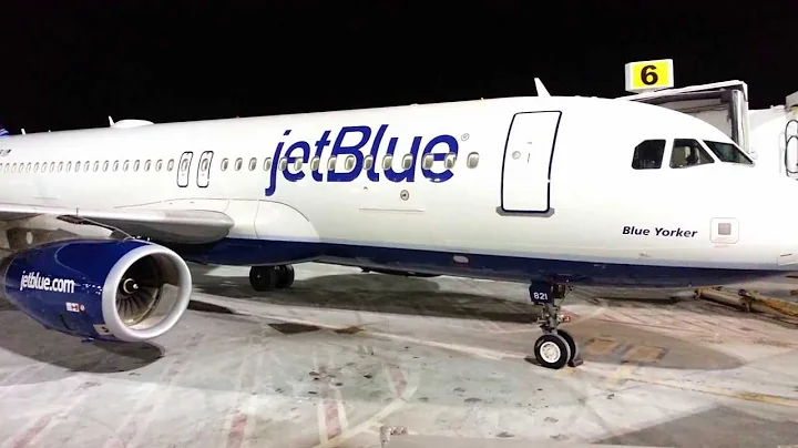 JetBlue & North America's First Sharklet Equipped A320 Airbus @ Terminal 5 JFK @ night