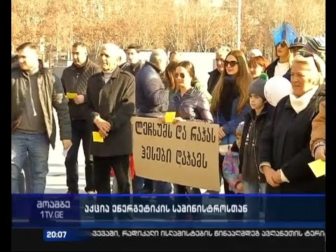 აქცია ენერგეტიკის სამინისტროსთან - \"მწვანეების\" ყვითელი ბარათი კალაძეს