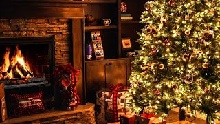 Crackling Christmas Fireplace With Jazz Music | 🔥 Christmas Ambience