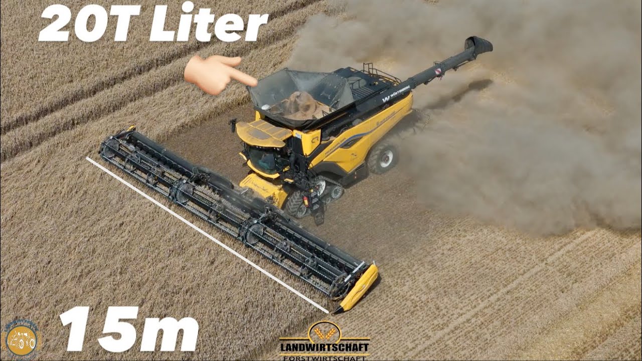 Getreideernte mit einem 15m breiten MacDon Schneidwerk Der Größte Mähdrescher im Einsatz CR11 2024