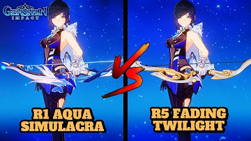 YELAN: R1 AQUA SIMULACRA VS R5 FADING TWILIGHT! (COMPARISON) | Genshin Impact