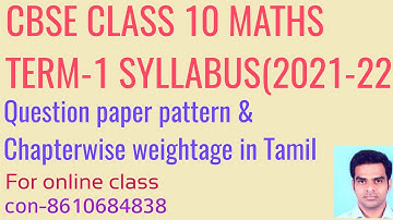 CBSE class 10 maths Reduced syllabus and Blueprint and weightage for Term-1 2021-22 @CBSE MATHS MANI
