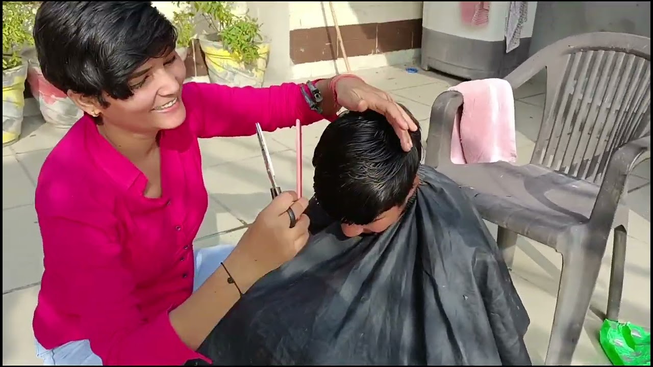 Village Girl hair cut vlogs || Look transformation Long to Short Boy cut 🥰