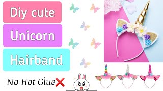 Diy unicorn hairband/How to make unicorn hairband/Homemade hair band/Hairband making at home