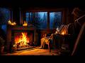 No Ads _ 99% Fall Asleep in Seconds with Intense Rain & Fire Sounds in Cozy Cabin 🔥😴