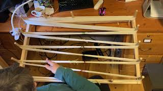 warping board tie-off and chain