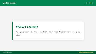 JSS 2 Fine Art - Art and Commerce: Advertising | Nigerian Curriculum screenshot 3