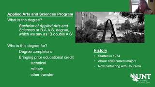 UNT BAAS Webinar: Bachelor of Applied Arts and Sciences Degree Program
