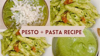 Spinach - Basil Pesto + Pasta Recipe | Homemade Fresh Pesto