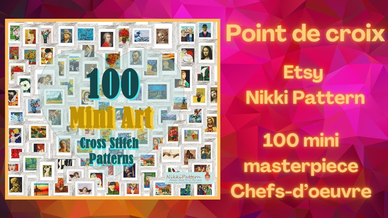 Point de croix - Etsy Nikki Pattern - 100 mini cross Stitch masterpiece ...