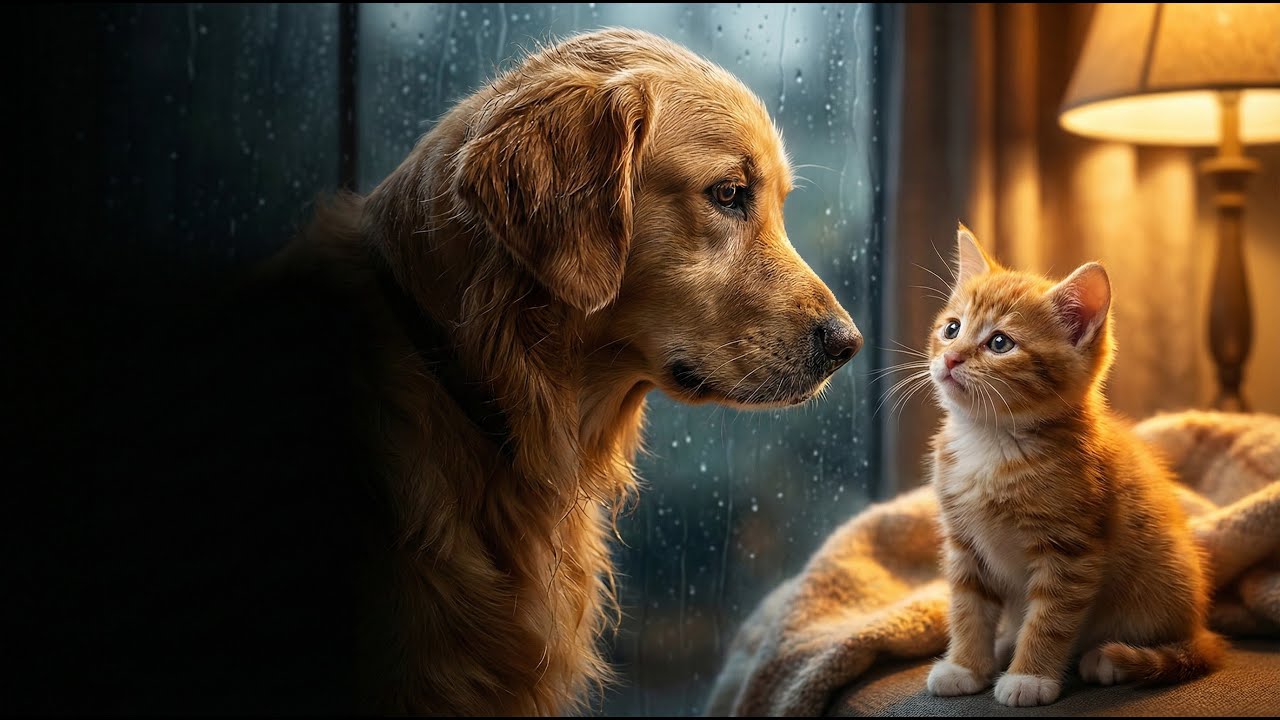 A Lonely Kitten Meets a Kind Dog 🐱🐶 | Heart-Touching Animal Friendship Story