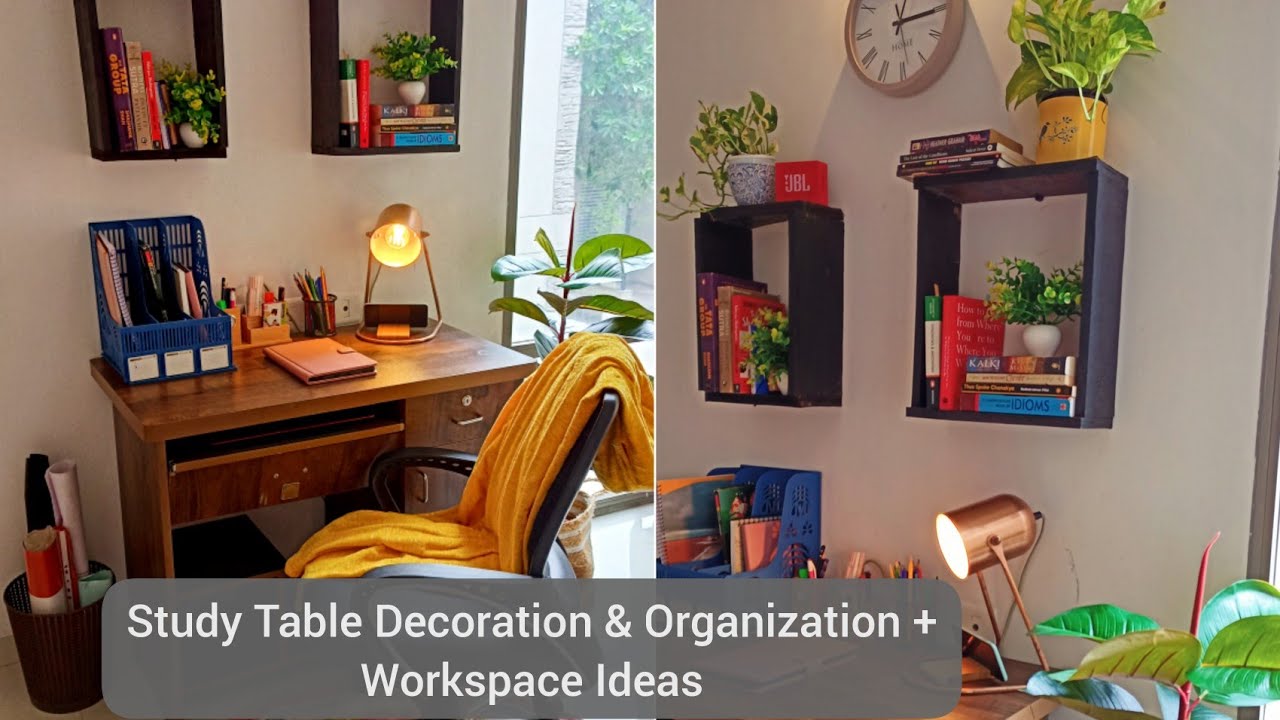 Study Table Decoration & Organization + Workspace Ideas On A ...