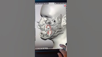 Reptile Oni mask freestyle in nomad sculpt on iPad. 3D printing with Halot X1 by ​⁠@piocreat3d