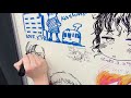 幾花にいろ先生のアニメイト新宿「楽園祭壁画」制作動画