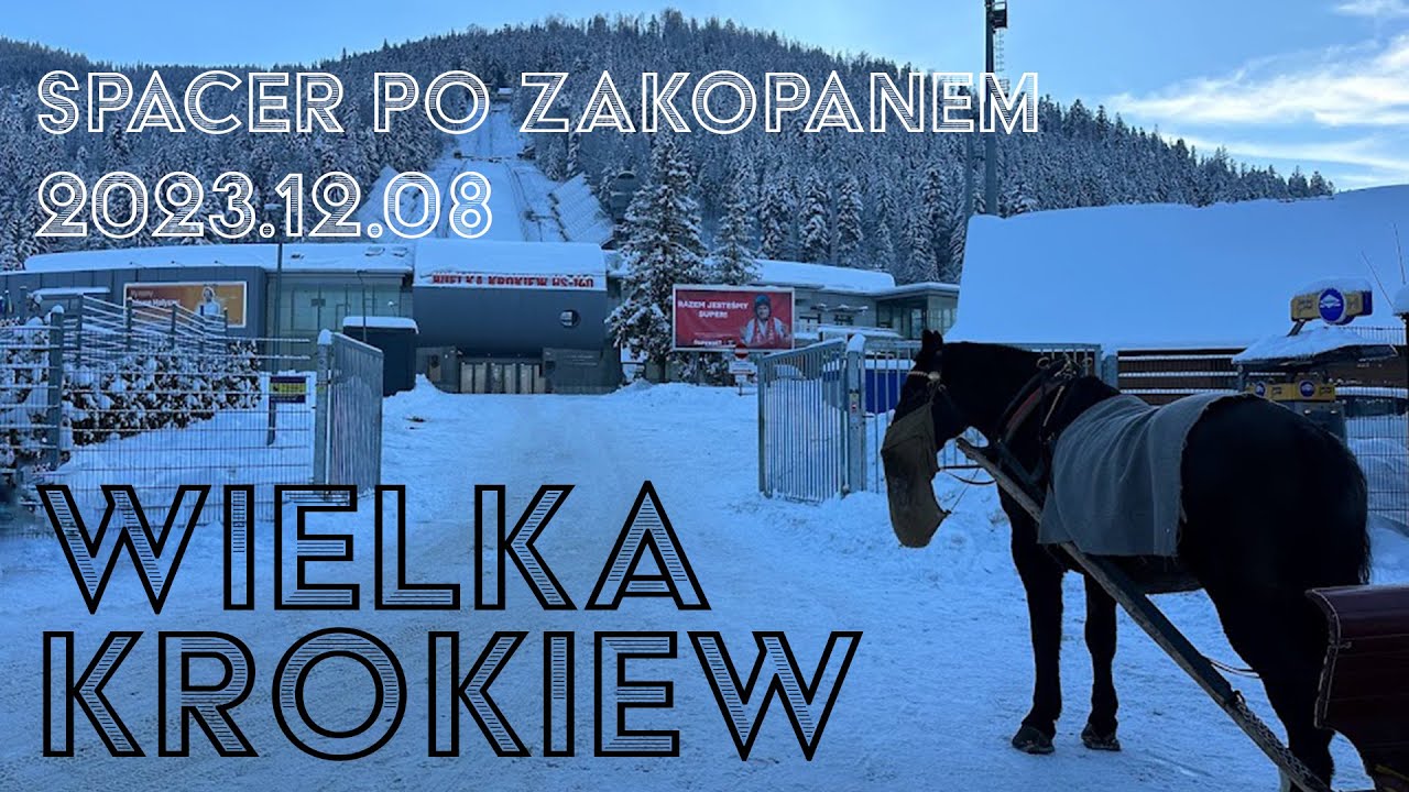 🔴Zakopane Piłsudskiego, Wielka Krokiew - Spacer (silent walking), ASMR - 2023.12.08