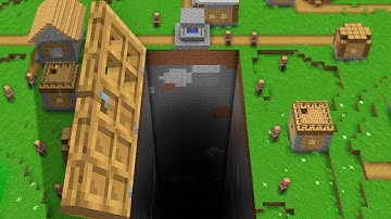 GIANT DOOR IN VILLAGE CHALLENGE! Minecraft NOOB vs PRO! 100% TROLLING SECRET BIGGEST TRAPDOOR BIG