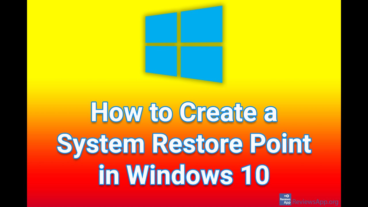 How to Create a System Restore Point in Windows 10 - YouTube