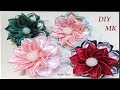How To Make Kanzashi Ribbon Flower, DIY Ribbon Flower, Lace Scrunchy
