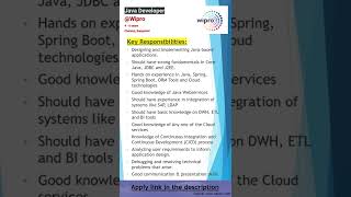 Wipro | Java Developer | Chennai, Bangalore | 4-6 Years Net Worth