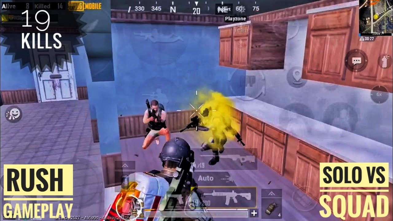 Pubg mobile 19 Kills Rush gameplay | Solo vs Squad | Session 13| VISU ...