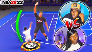 1V1 VS My GIRLFRIEND In NBA 2k22!😡 7'7 DEMIGOD Vs 5'4 DEMIGOD