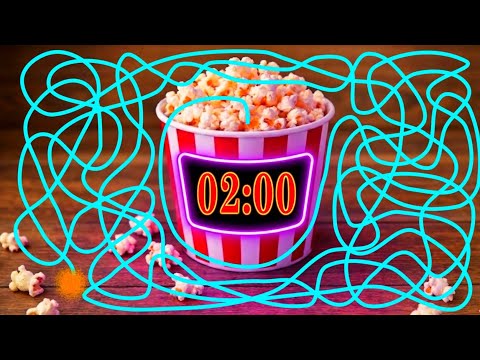 2 Minute Popcorn Countdown Timer (Watch the Explosive Finish) | 2 Minute timer Popcorn Cup Explosion