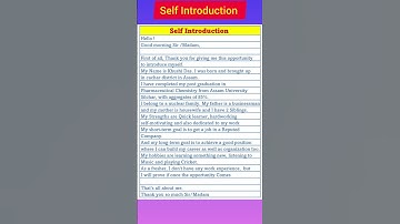 Self Introduction in English | introduce yourself in english #shorts #trending