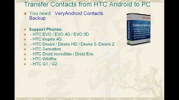 Backup HTC EVO contacts to computer
