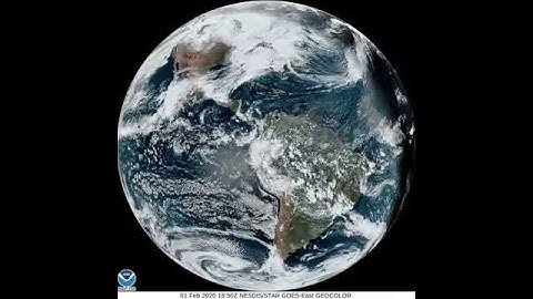 NOAA Full Disk video, with moving clouds - 01 FEB 2020