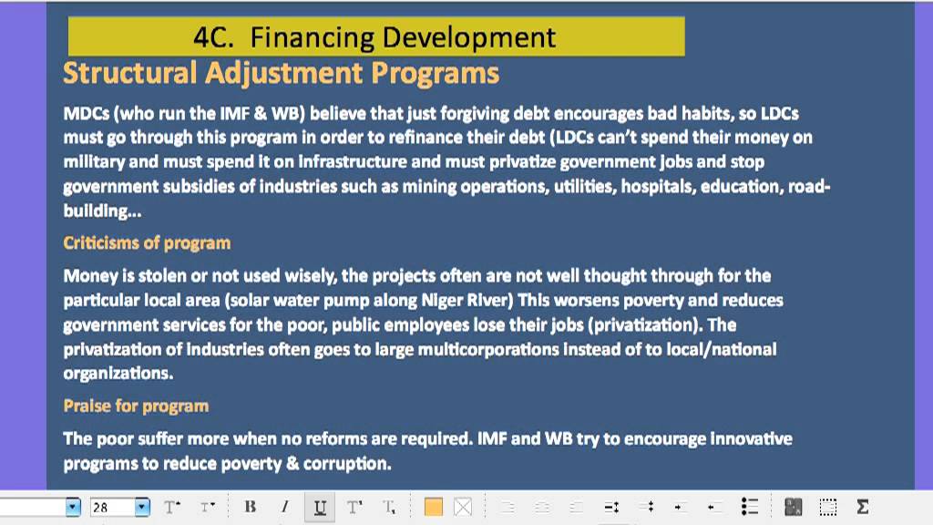 CH 9 4B&C Development of LDCs: Financing development and Fair Trade