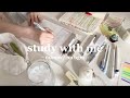 【 study with me 】早起きして勉強する🌤60min , no bgm , writing sound .