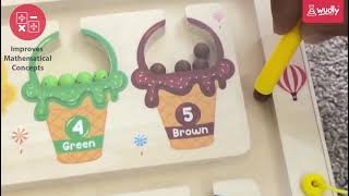 Wudly- Ice cream Magnetic Maze Wooden Toys. Learning Educational Toys for Kindergarten. Kids / Child screenshot 5