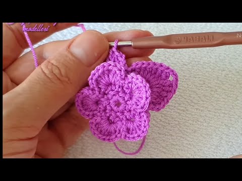 birçok kişinin yapımını sorduğu çok güzel çiçek motif yapılışı crochet flomer