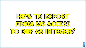 How to export from MS access to DBF as integer?