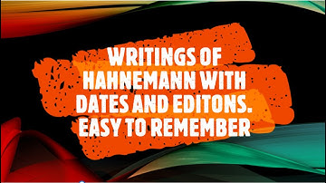 Writings Of Hahnemann..!!! easy to remember with dates