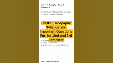 CU IDC Geography Syllabus & Suggestions | 1st, 2nd, 3rd Semester | 2025 Exam Full Guide