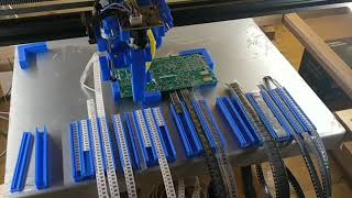 Pick and place machine with 3D printed head.