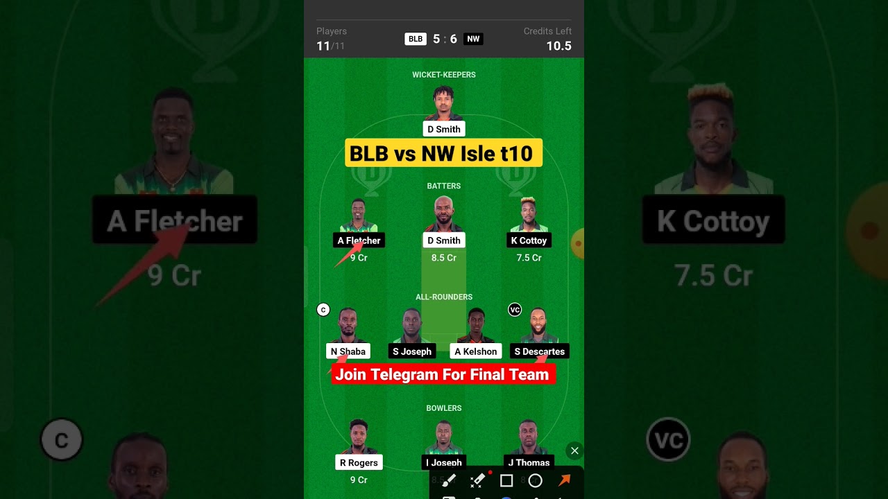 blb vs nw dream11 prediction | blb vs nw dream11 team | dream11 spice Isle t10 dream11 today team