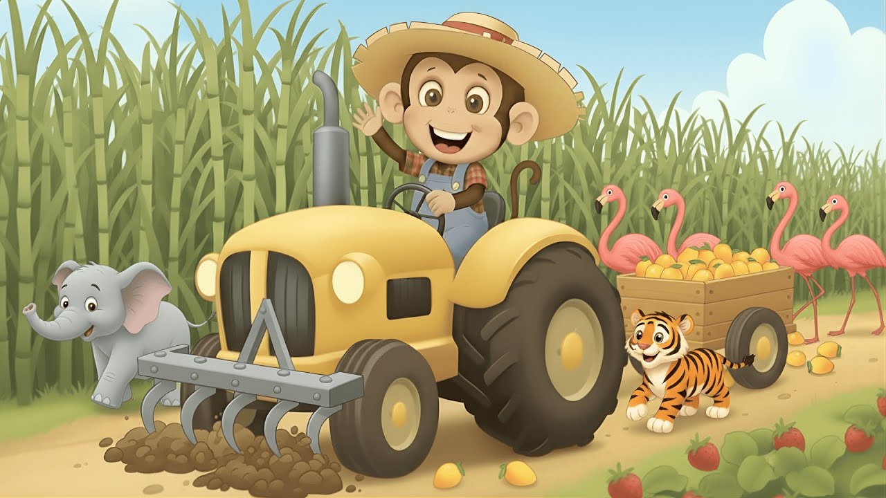 Monkey Farmer Drives Tractor 🐒🚜: Harvest Fresh Ripe Mangoes & Deliver to Sell 🥭🛒| Funny Farm