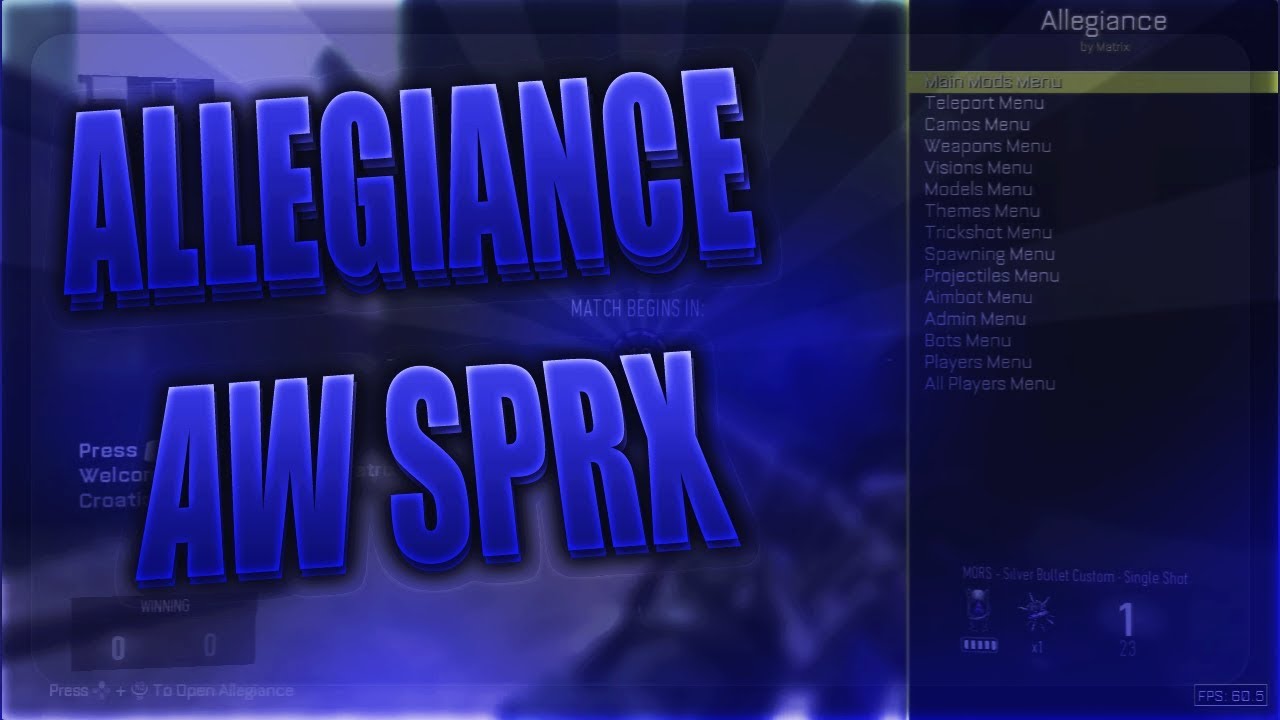 [PS3] Allegiance Advanced Warfare SPRX Mod Menu [1.20]