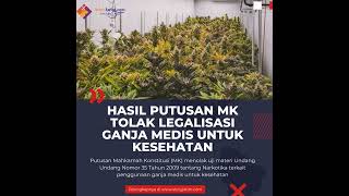 Hasil Putusan MK Tolak Legalisasi Ganja Medis