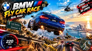 *BMW Fly Car Race 🔥 Real Road Jump | Insane Speed & Crazy Stunts | #cargames #flyingcar #carstunts  screenshot 5