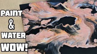 NEW! All Metallic Pour With WATER? I Wasn't Expecting This! Acrylic Pour Painting