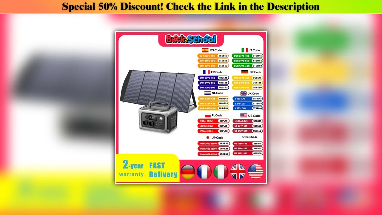 Get ALLPOWERS R600 Solar Generator with SolarPanel (Optional), 600W 299Wh LiFePO4 Portable Power St